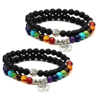 7 Chakra Lava Rock Bracelet-Your Soul Place
